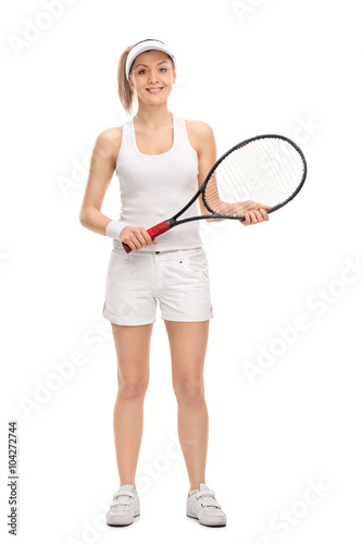 Young female tennis player holding a racket © Ljupco Smokovski