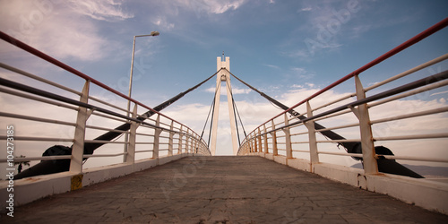 White bridge in summer