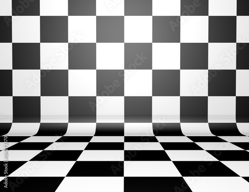 Chess board illustration tiled background with black and white pattern.