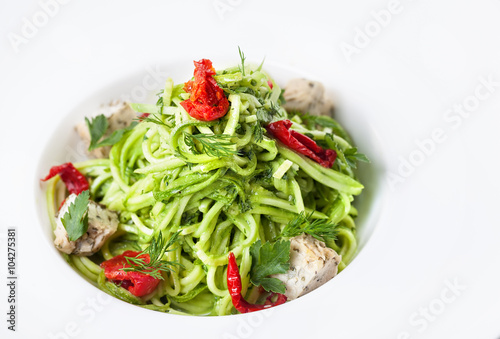 Raw vegan cucumber noodles