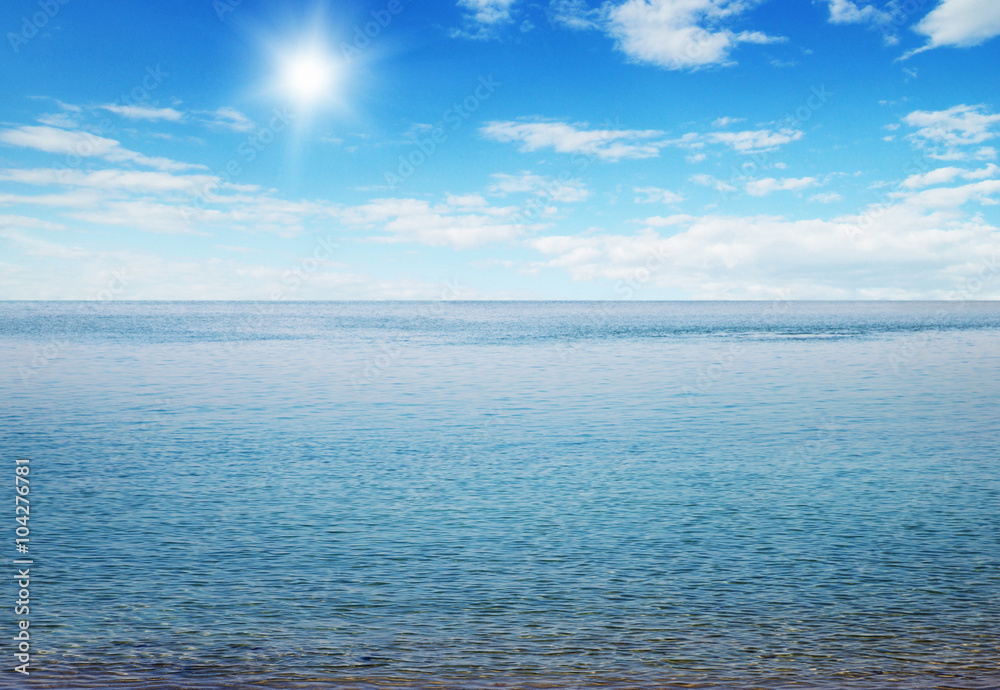 Beautiful sky and blue sea