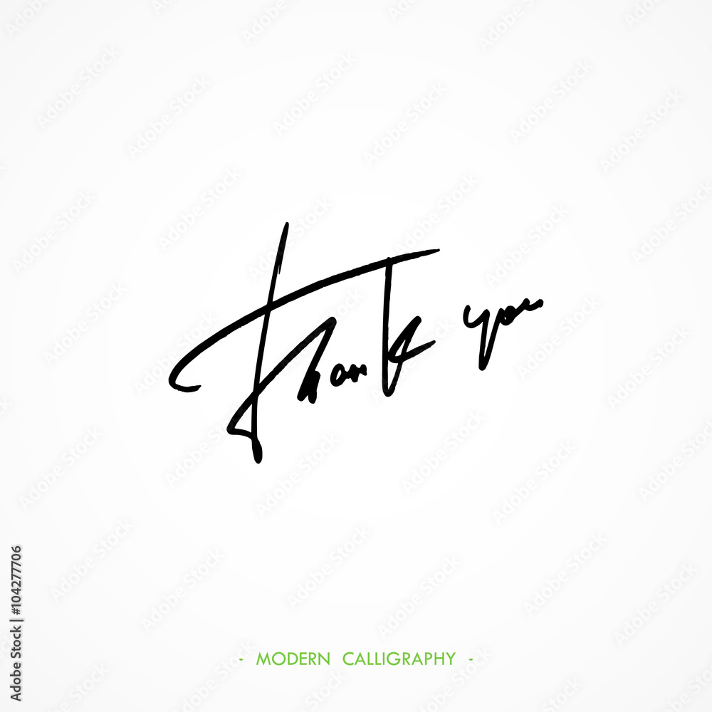 Thank You calligraphy. Vector illustration. Stock Vector | Adobe Stock