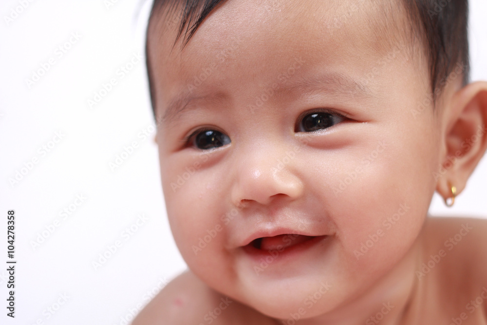 Cute Adorable Asian Baby Girl Smiling Cute Adorable Asian Baby Girl Smiling