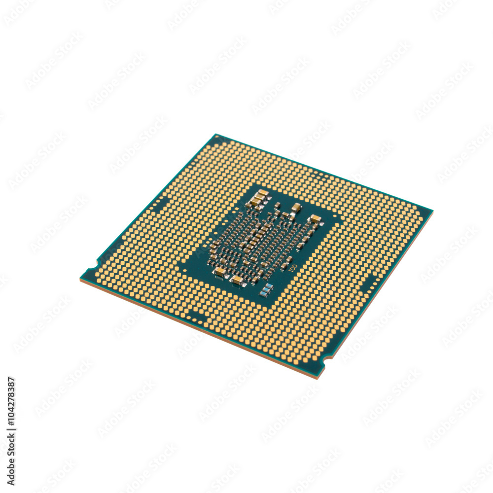 processor from the bottom up - isolated on white background processor from the bottom up - isolated on white background
