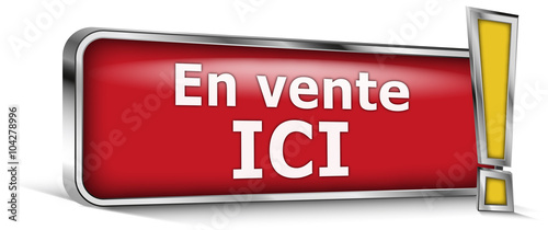 En vente ici sur panneau rouge