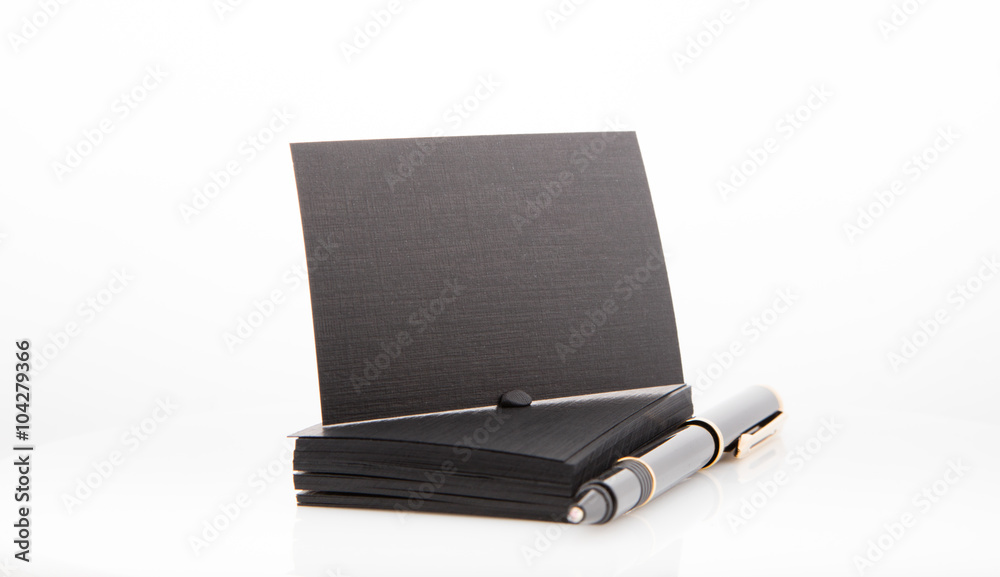 Stack of blank business card on white background. Stack of blank business card on white background.