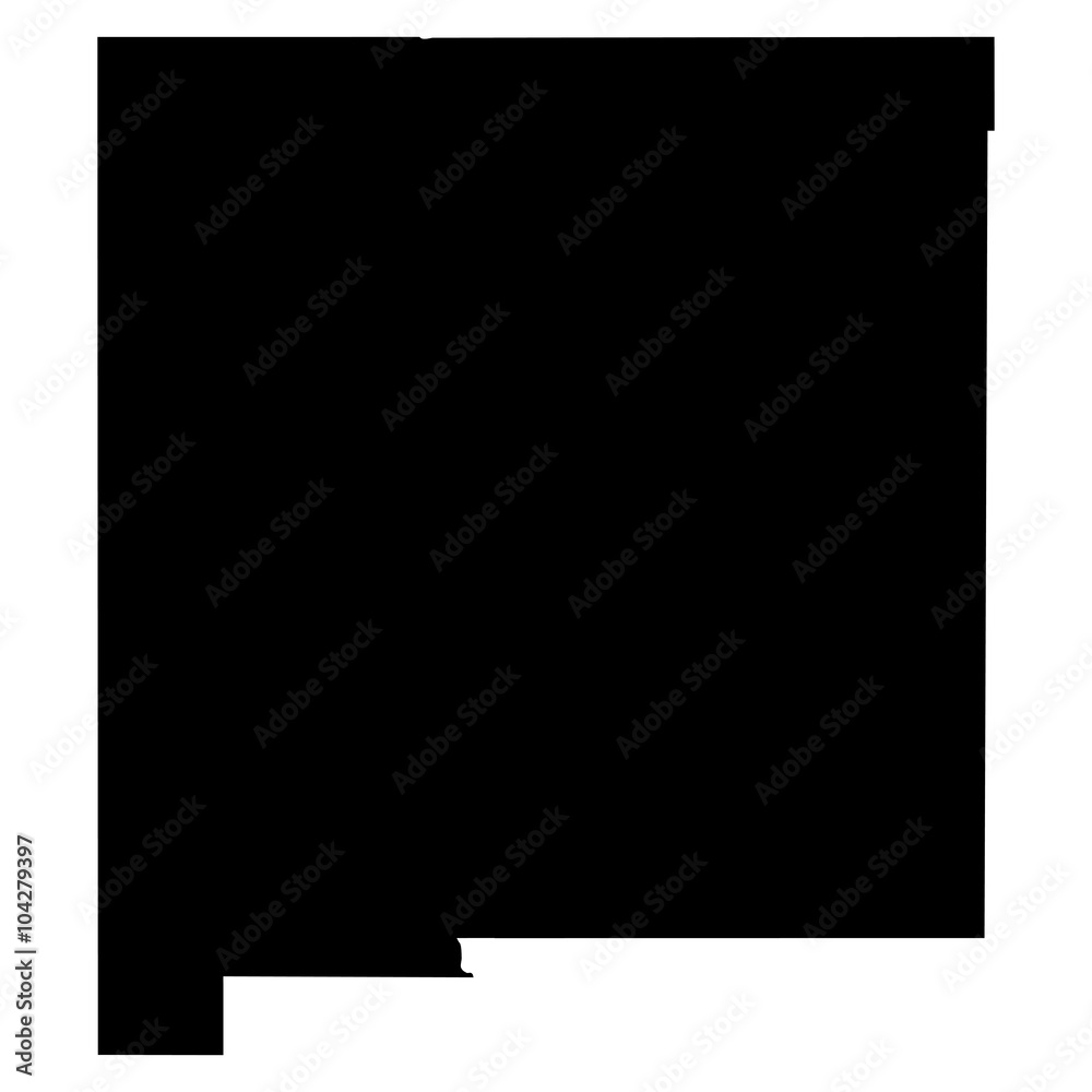 New Mexico black map on white background vector New Mexico black map on white background vector