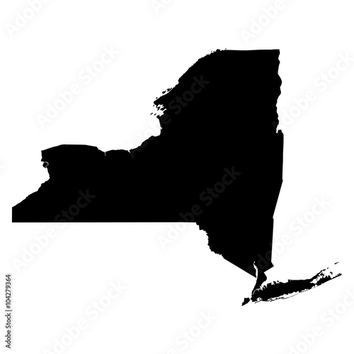 New York black map on white background vector