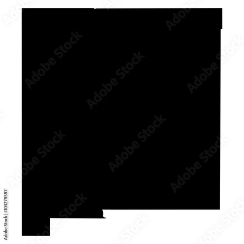 New Mexico black map on white background vector