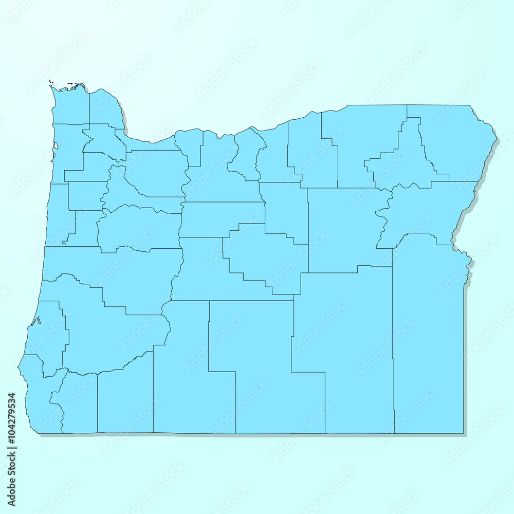 Fototapeta Oregon blue map on degraded background vector