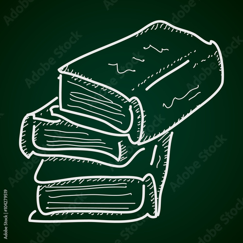 Simple doodle of a pile of books