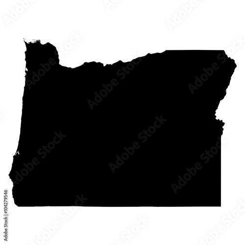 Oregon black map on white background vector