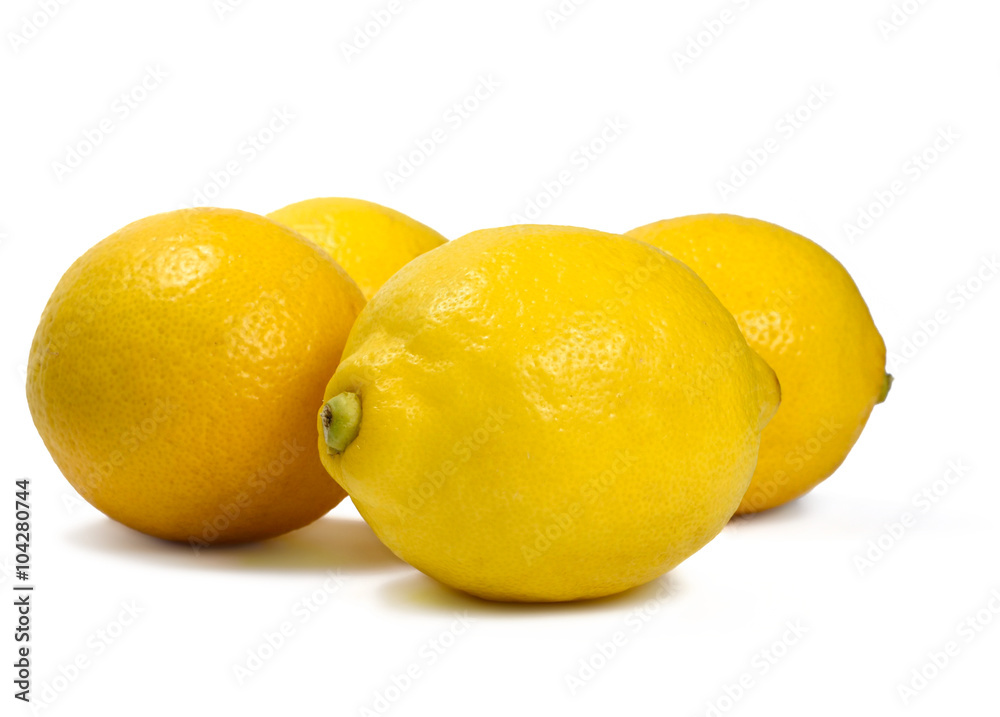 Fresh organic lemons, isolated on white background. Fresh organic lemons, isolated on white background.