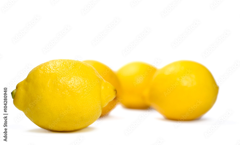 Fresh organic lemons, isolated on white background. Fresh organic lemons, isolated on white background.