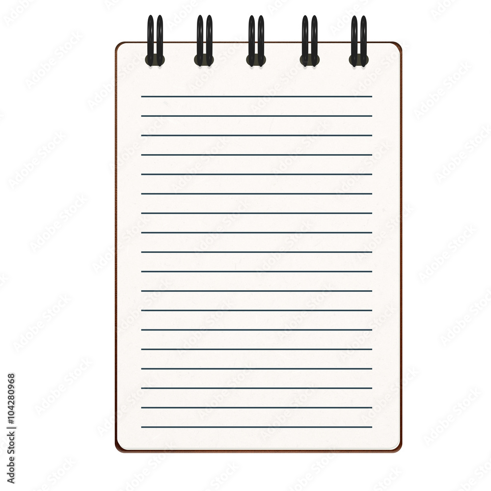 blank notepad with lined on white background blank notepad with lined on white background