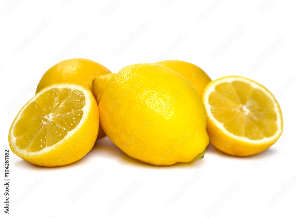 Fresh organic lemons, isolated on white background. Fresh organic lemons, isolated on white background.