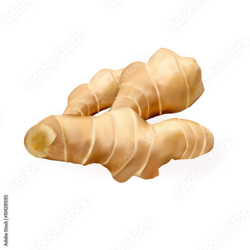 Ginger isolated on the white background