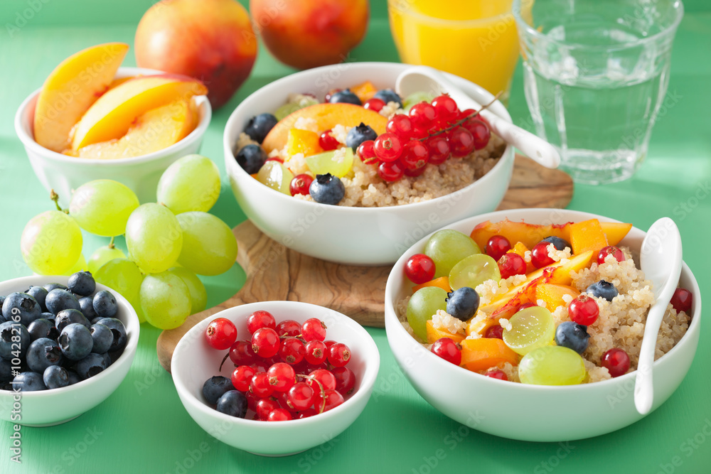 healthy breakfast quinoa with fruits berry nectarine blueberry g