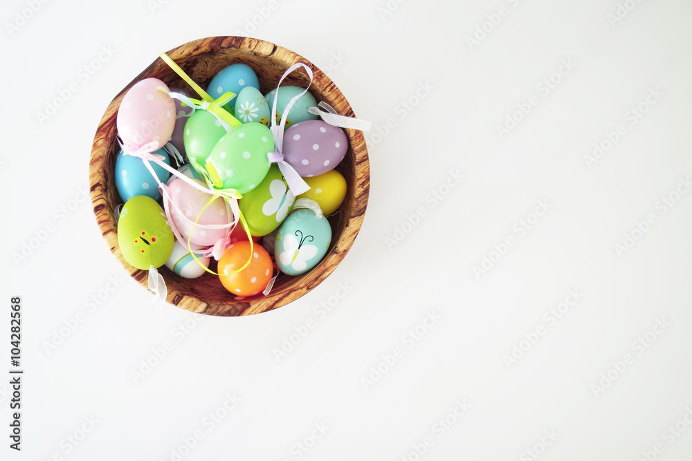 Colorful eggs - white background