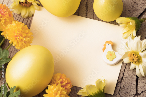 Wall Mural Easter decorations with flowers