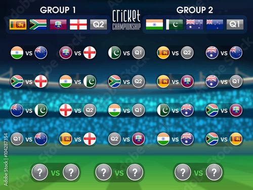 Cricket Match Schedule with participant countries.