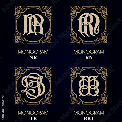 Vintage Monograms - 4 sets - monograms series
