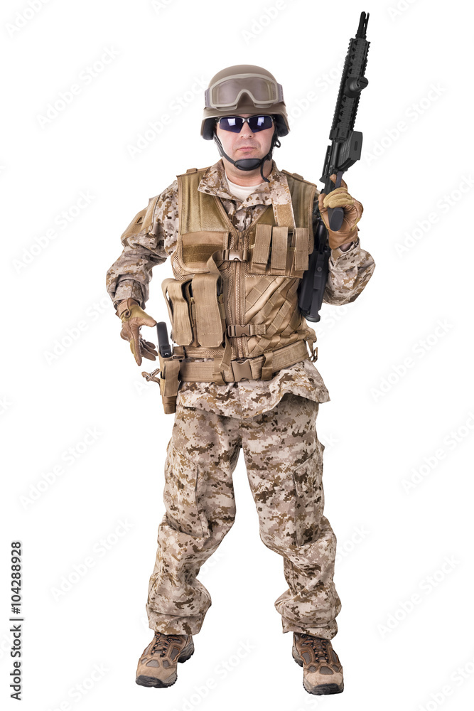 Soldier in uniform, ready to fight Soldier in uniform, ready to fight