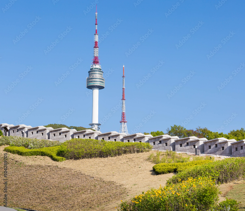 Obraz premium Namsan Park and N Seoul Tower, South Korea