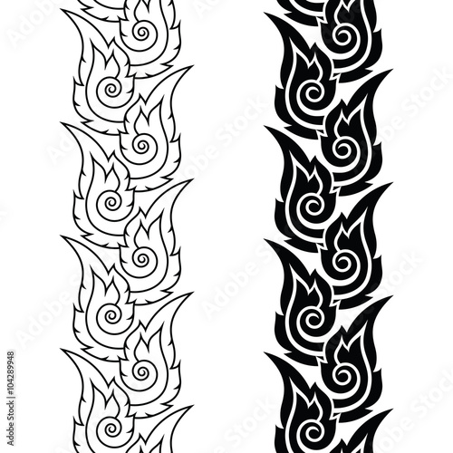 Thai art seamless long pattern - Lai Thai
 