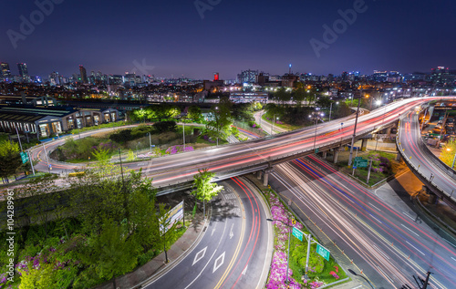 Traffic of Seoul City, South Korea.