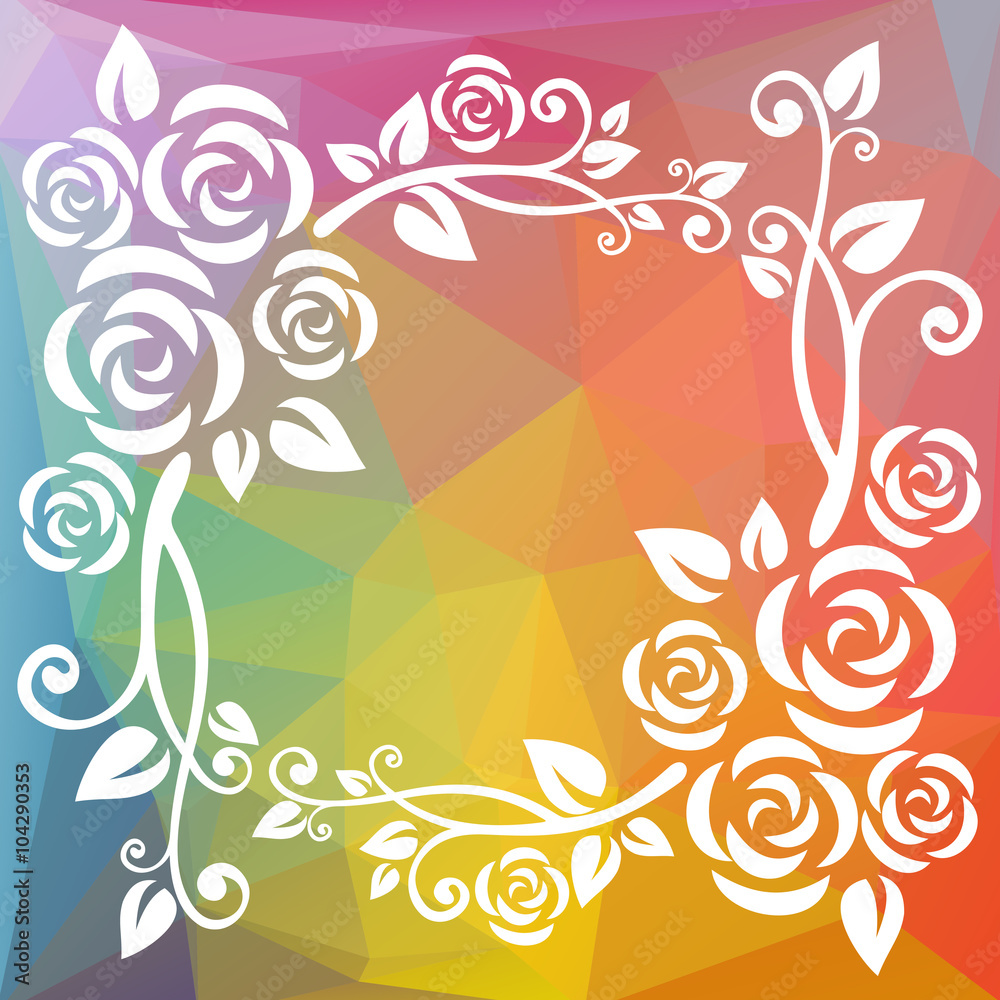 rainbow polygonal border rainbow polygonal border