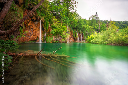 Waterfalls in Plitvice National Park, Croatia photo