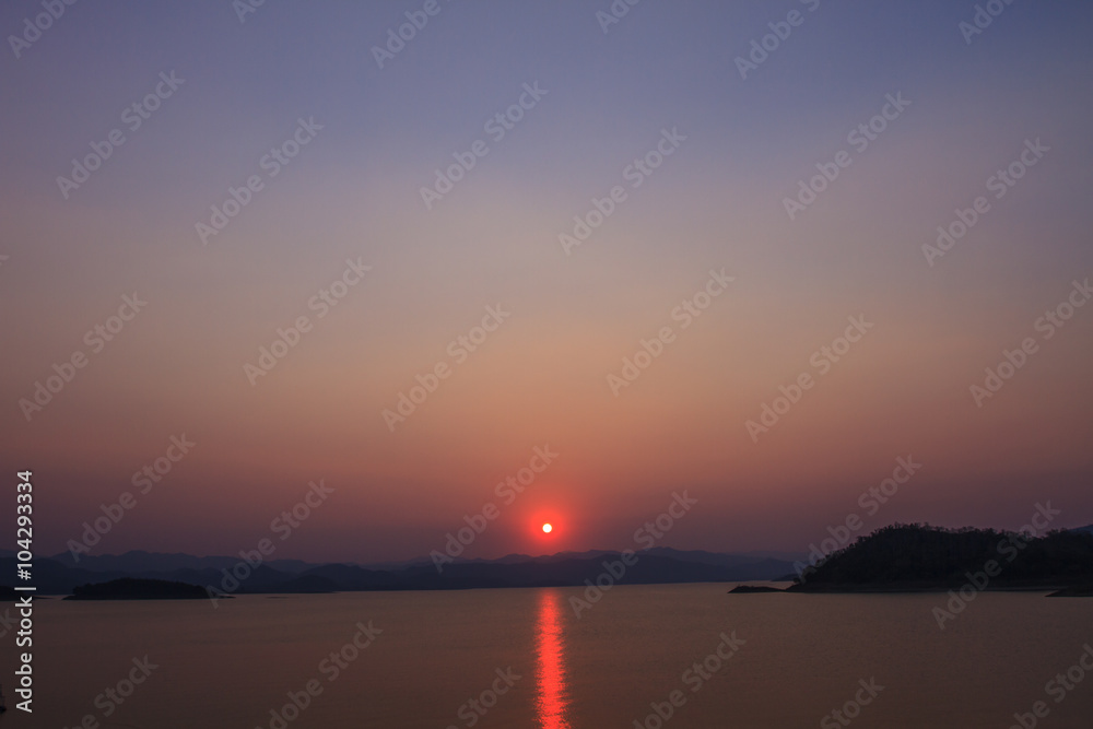 Naklejka premium abstract Sunset at lake