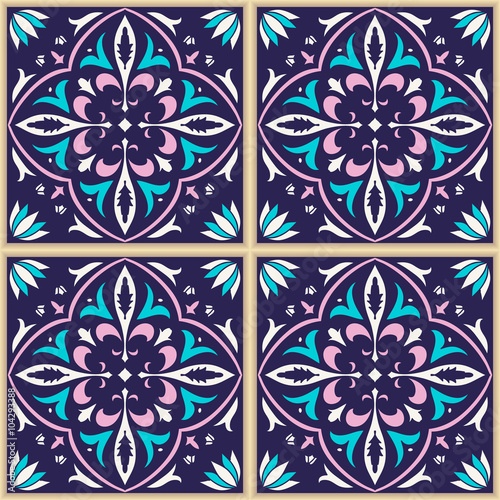 Vector seamless texture. Beautiful colored pattern for design and fashion with decorative elements