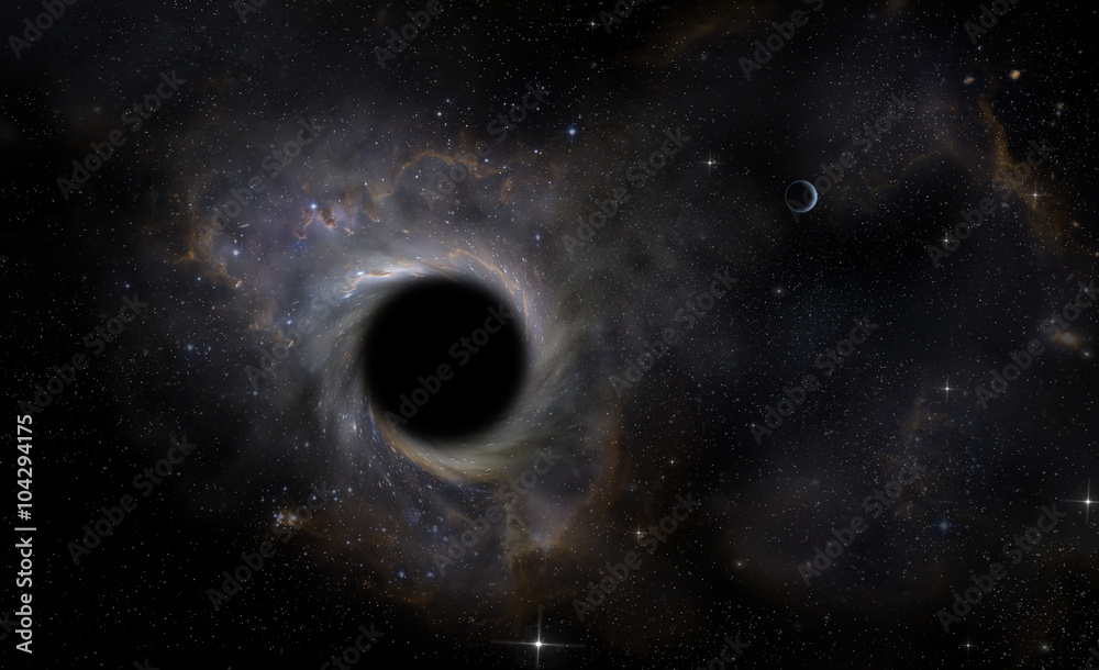 Naklejka premium Czarna dziura w przestrzeni