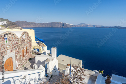 Scene in the afternoon at the Santorini island