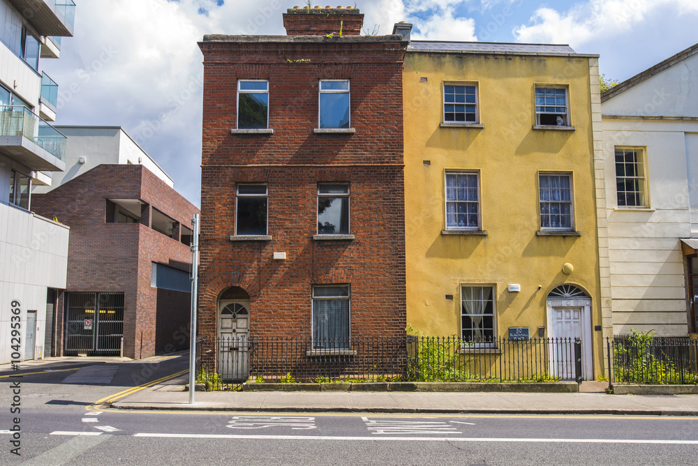 Two old local native residents houses in the center Dublin