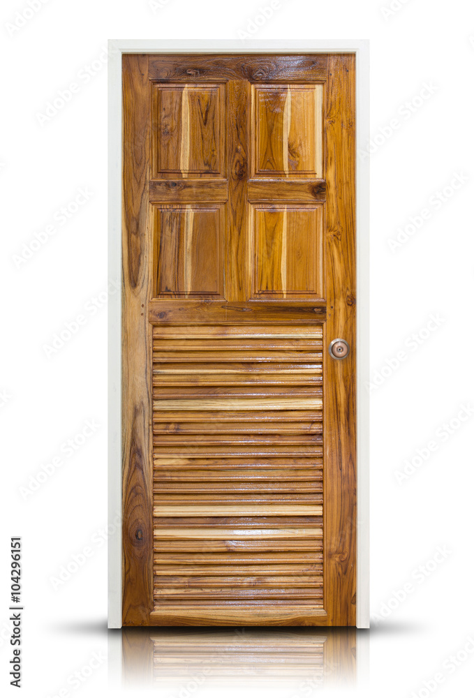 Wooden door isolated on white background Wooden door isolated on white background