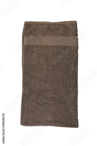 Brown body towel isolated on white background.