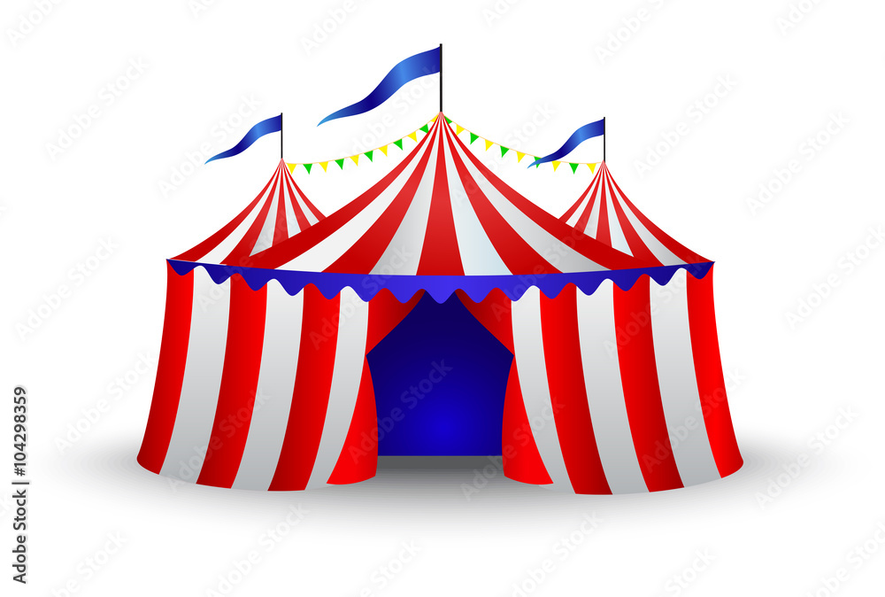 Vintage circus tent isolated on white vector de Stock | Adobe Stock