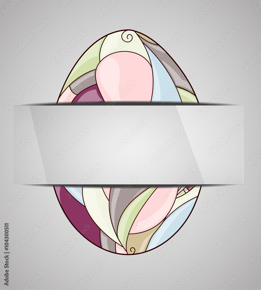 Greeting card with colorful easter egg. Greeting card with colorful easter egg.