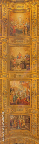 Rome - Detail of Fresco on the vault of Basilica di Sant Andrea della Valle 