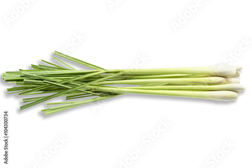 Fresh Lemongrass (citronella) isolated on white background, with