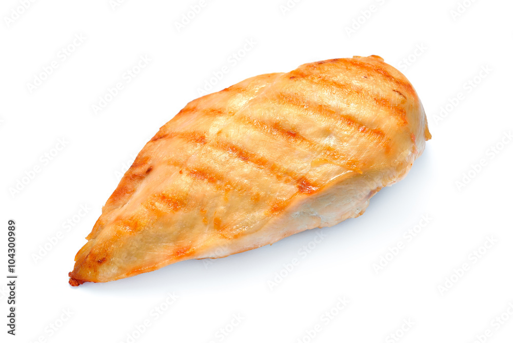 Grilled chicken breast isolated on white background Stock Photo | Adobe  Stock