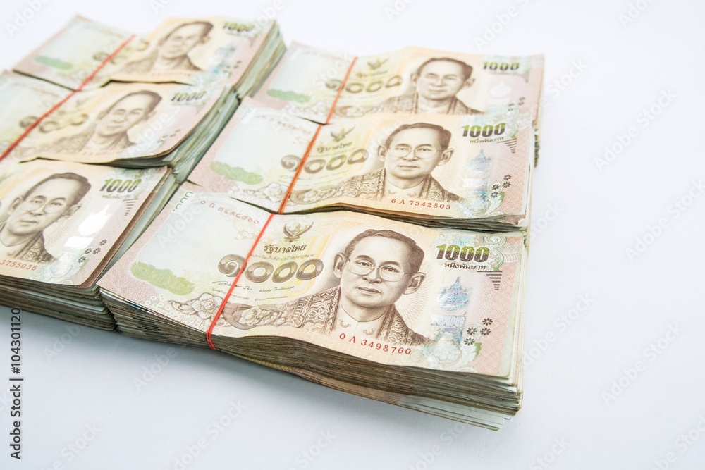 stack of 1000 bath Thai money : Thailand Currency 1000 Bath, BankNotes isolated on white background.
stack of 1000 bath Thai money : Thailand Currency 1000 Bath, BankNotes isolated on white background.