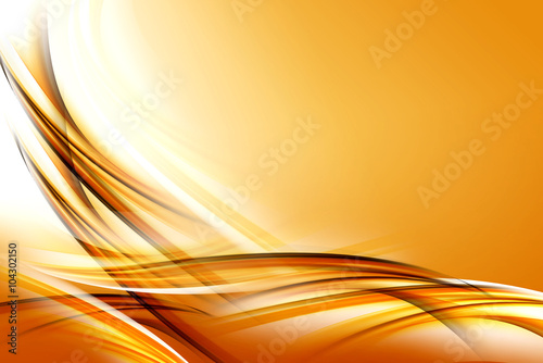 Abstract Gold Orange Wave Design Background