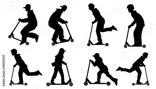 kick scooter silhouettes