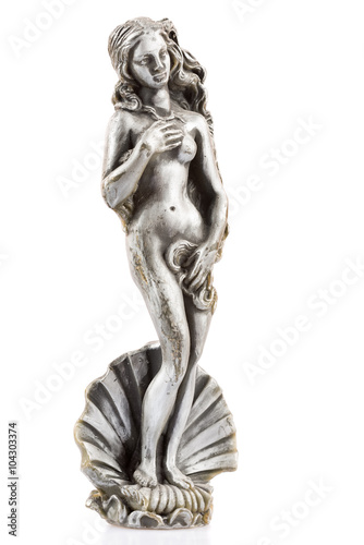 Wax figure of a nude Aphrodite isolated on white