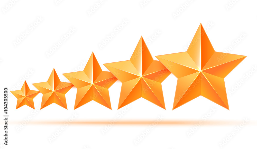 Obraz premium Five 3d gold stars premium. The best reward