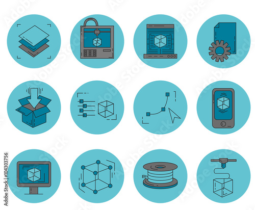 Icons set - vector icons in linear style